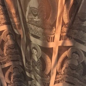 Vivienne Tam Skirts - Silky gold Buddha print skirt. Vivienne Tam Skirts - Silky gold Buddha print skirt.